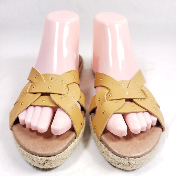 Picon Slide Sandals Women's Size 7.5 Gold Leather - Picture 6 of 8